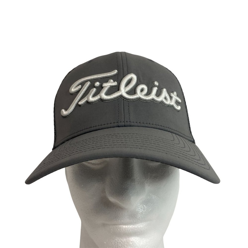 Titleist Footjoy Pro V1 Snapback Hat Gray Mesh Embroidered Golf Dad Cap